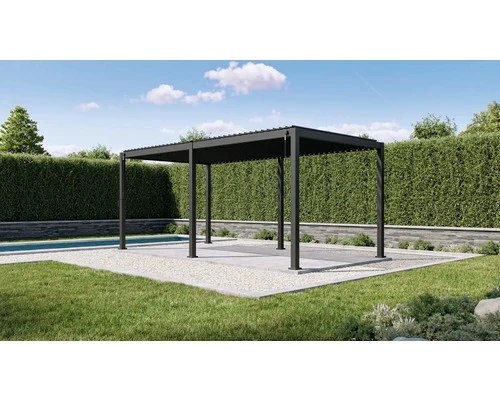 B-Ware Mirador Pergola 3x6 m Lamellendach mit 11x11 cm Pfosten aus Metall