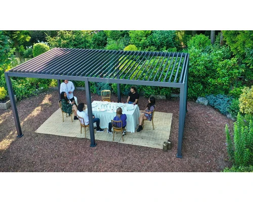B-Ware Mirador Pergola 3x6 m Lamellendach mit 11x11 cm Pfosten aus Metall