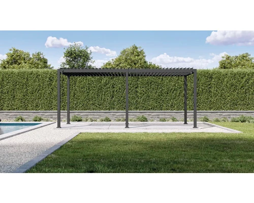 B-Ware Mirador Pergola 3x6 m Lamellendach mit 11x11 cm Pfosten aus Metall