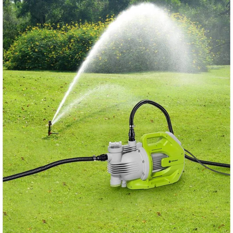 B-Ware Toolcraft Gartenpumpe 7000l/h 53m Förderhöhe Handpumpe Bewässerungssystem 230V