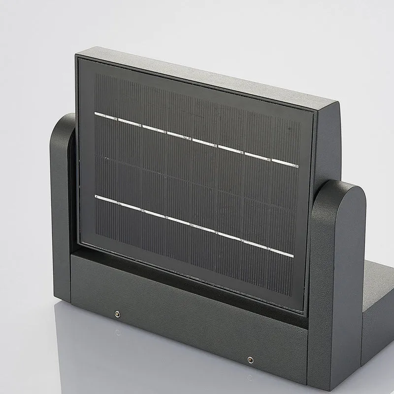 B-Ware Lindby Außenlampe Außenwandleuchte LED Solarleuchte Sherin Sensor dunkelgrau