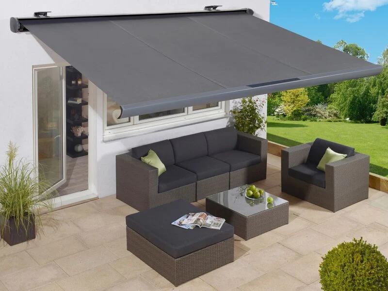 B-Ware Halbkassettenmarkise Maraca anthrazit 3x2m wasserabweisend UV-beständig