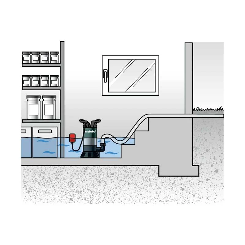 B-Ware Metabo Schmutzwasser-Tauchpumpe PS 18000 SN 1900l/h 11m Edelstahl IPX8 1100W