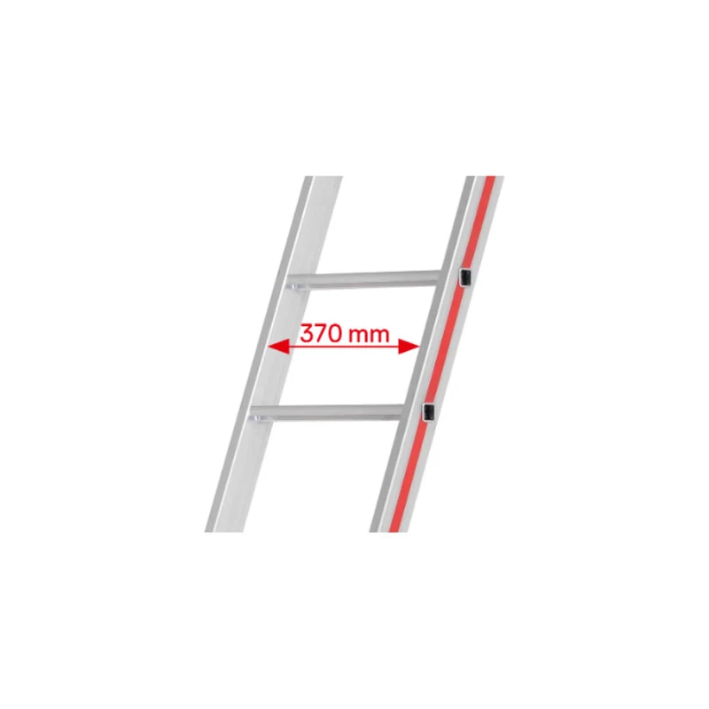 B-Ware Hymer Stufenanlegeleiter Leiter 18 Sprossen Aluminium 4,72m Höhe 12,8kg leicht