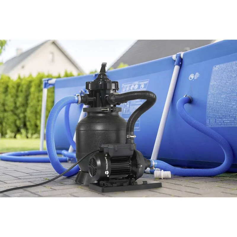 B-Ware TOOLCRAFT Sandfilteranlage 7900l/h Wasserpumpe Poolpumpe 220V 250W IPX5 32mm