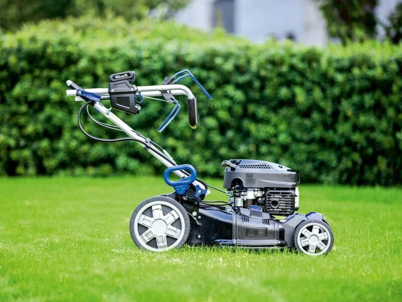 B-Ware LUX-TOOLS Benzinrasenmäher B-RM-46-AE B Mäher Gartenpflege 46cm für 1500m²