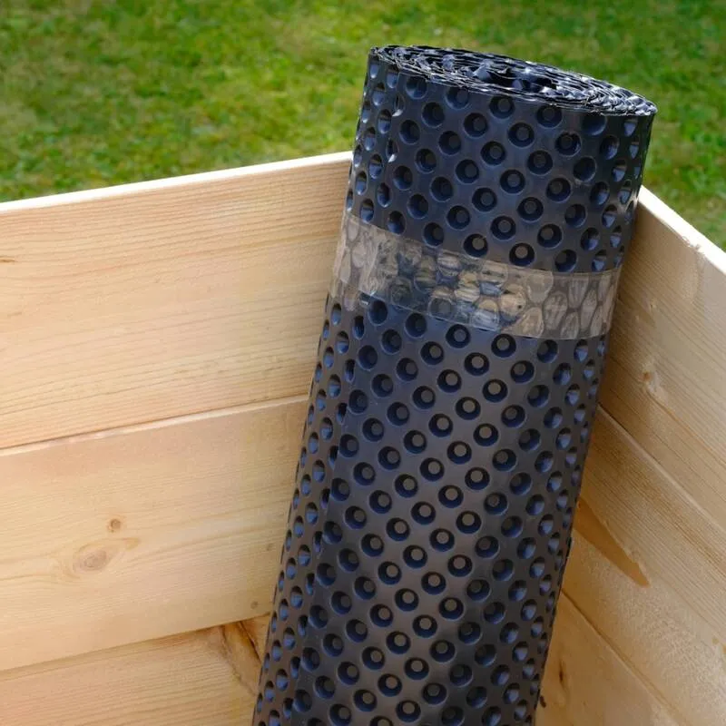 B-Ware Siena Garden Noppenfolie Schwarz 6,5m Wurzelfest Schutz vor Pilzbefall HDPE 0,9m