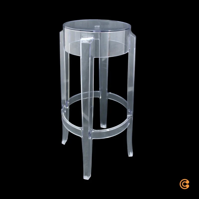 C-Ware Kartell Charles Sitz Hocker Sitzhocker Barhocker Sitz transparent H 75 x Ø 29cm