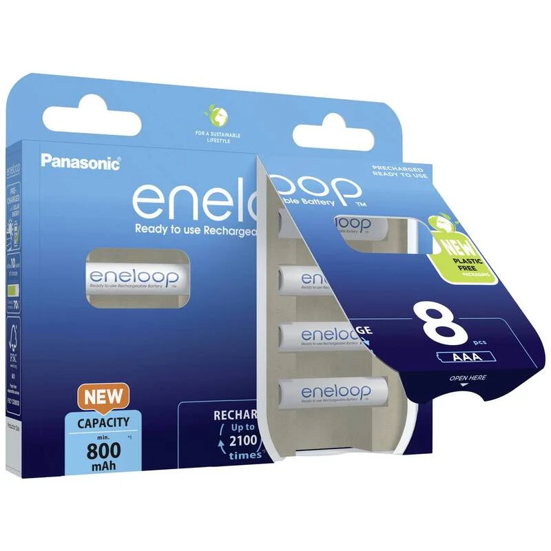 B-Ware Panasonic eneloop HR03 Micro AAA-Akku Batterie AAA Akku NiMH 800 mAh 10 SETS