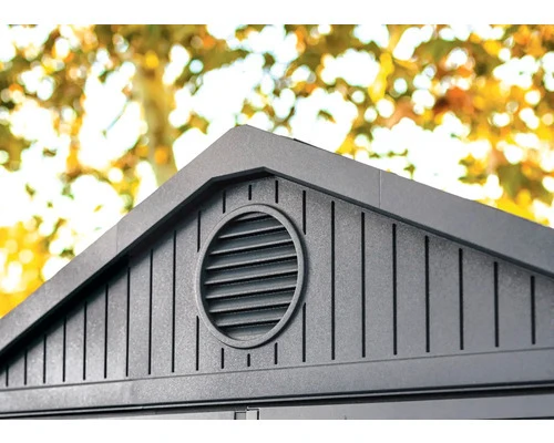 B-Ware Keter Gartenhaus Gerätehaus Darwin 6x8 granitgrau mit Fußboden und Doppeltür