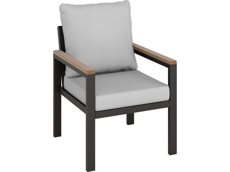 B-Ware Esstischgruppe Invermay 4-teilig Tischgruppe Aluminium Akazienholz grau 43cm