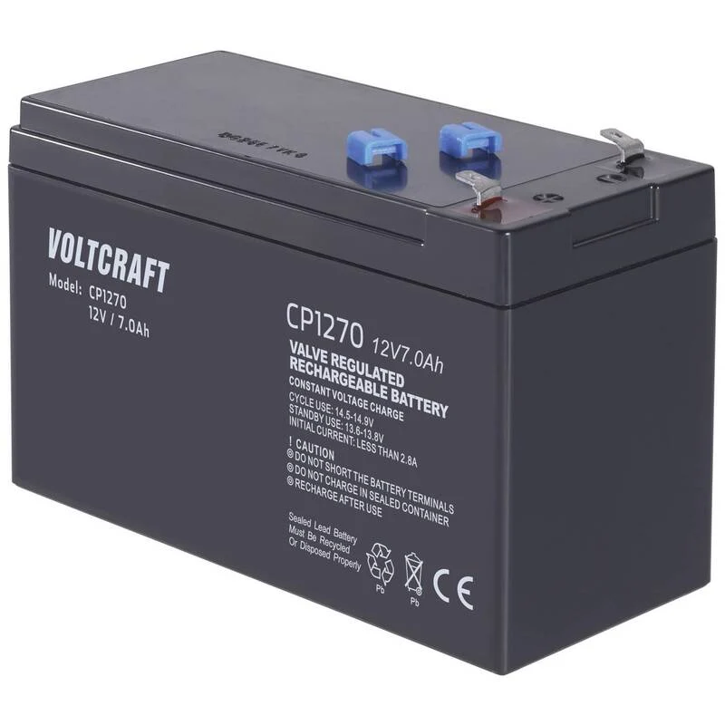 B-Ware Voltcraft Bleiakku CE12V/7Ah 12V 7Ah AGM wartungsfrei Flachstecker 4.8mm