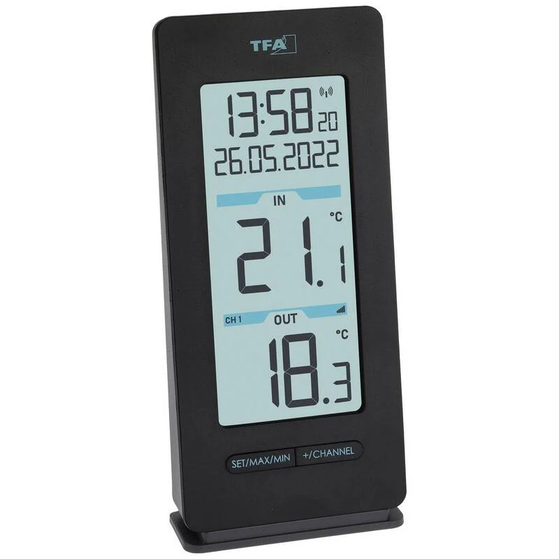 B-Ware TFA Dostmann Funk-Thermometer Buddy digital Temperaturmessgerät schwarz 100m