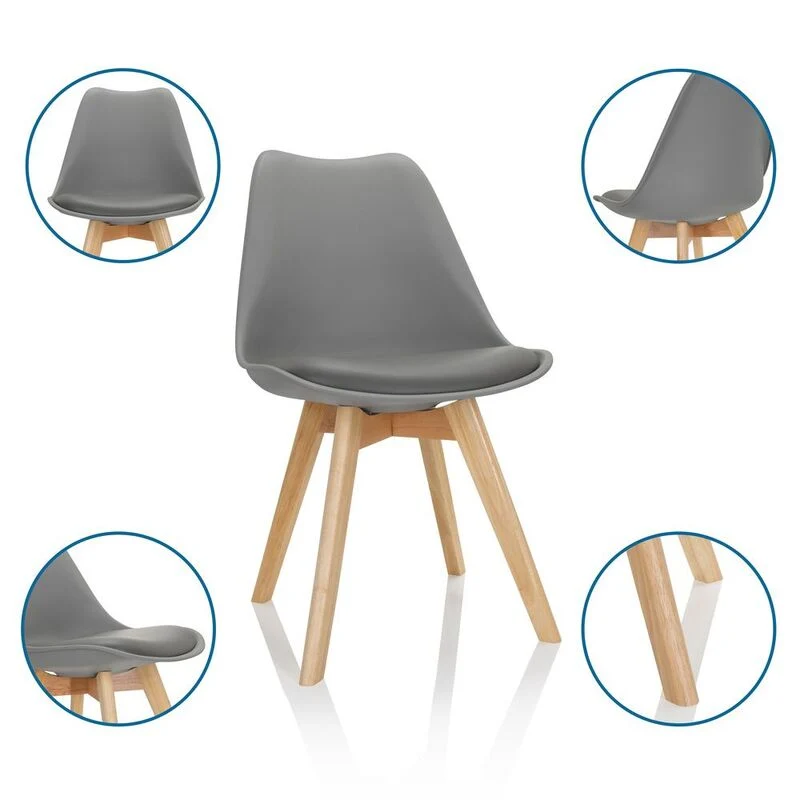 B-Ware Hjh Office Besucherstuhl Schalenstuhl Scandi Esszimmerstuhl Kunststoff Grau 414