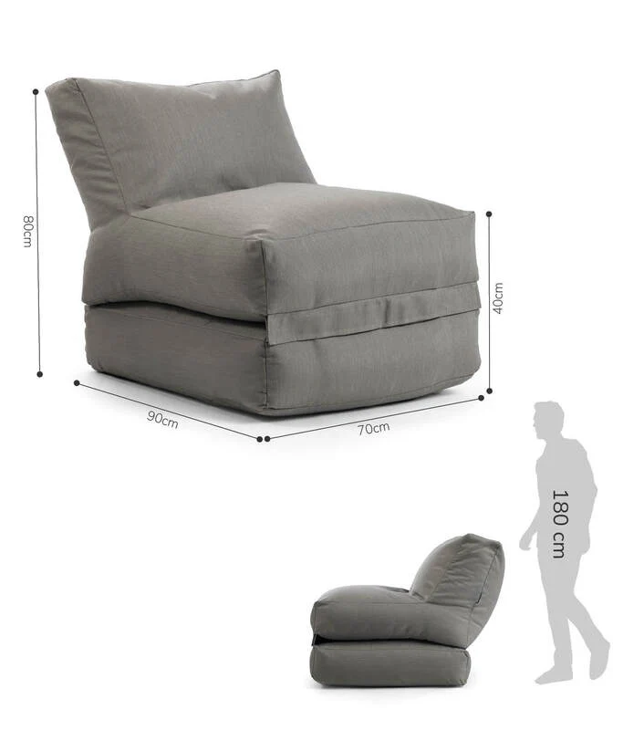 B-Ware Mokebo Sitzsack Bean Bag Gartenliege Outdoorkissen Relaxliege Anthrazit